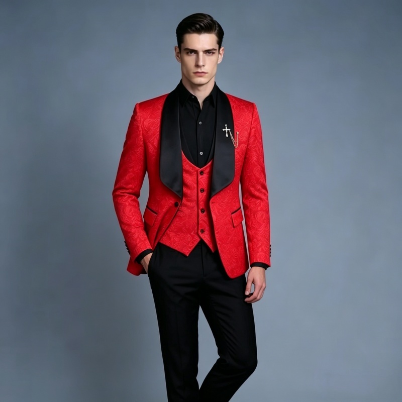 Men Formal Wear Pink - Jas Tuxedo Pria Slim Fit Tiga