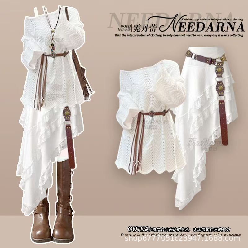 Men'S Formal Beach Wear - Set Dua Potong Wanita Elegan: Atasan