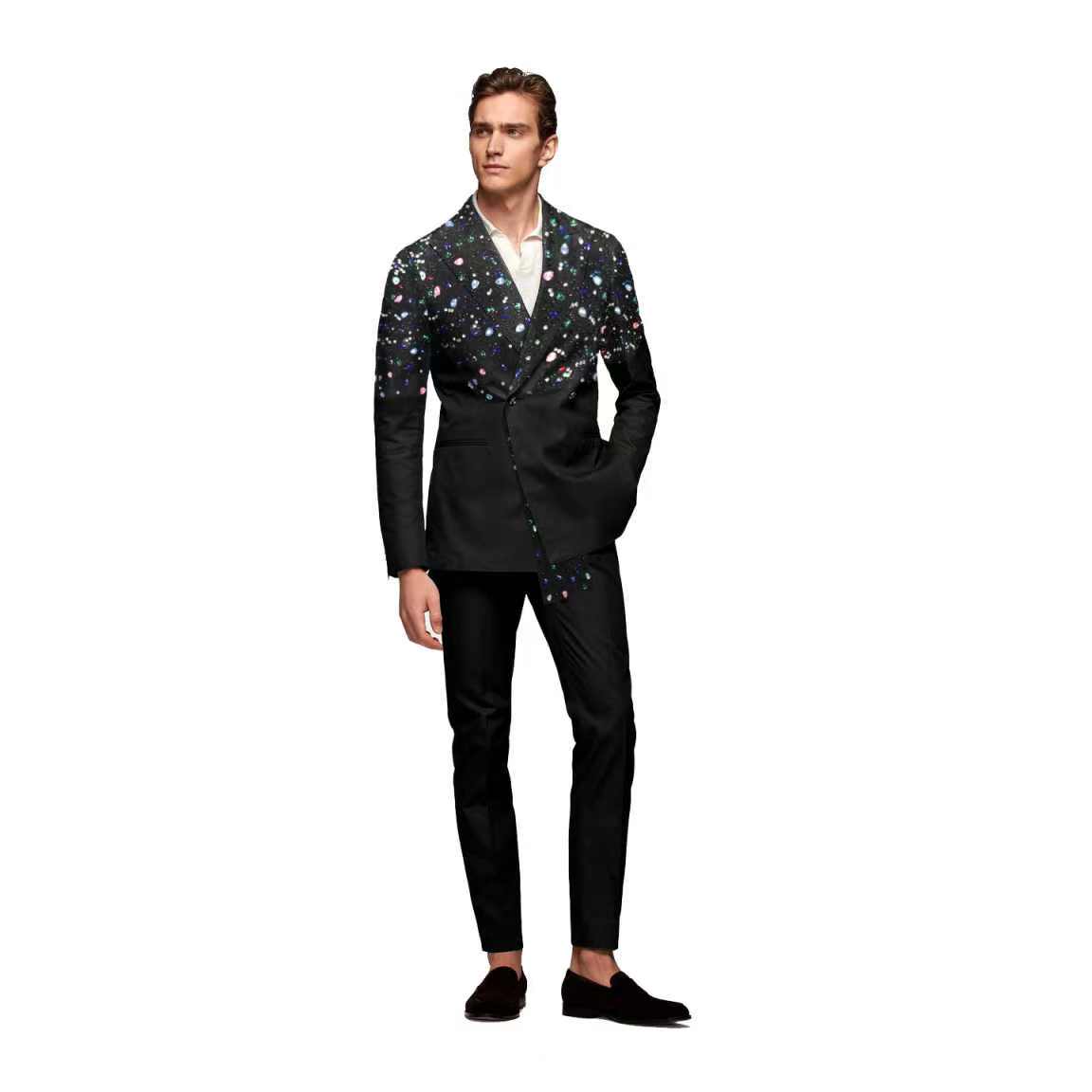 Formal Wear Jersey For Men - Set Jas Pria Hitam 2 Potong