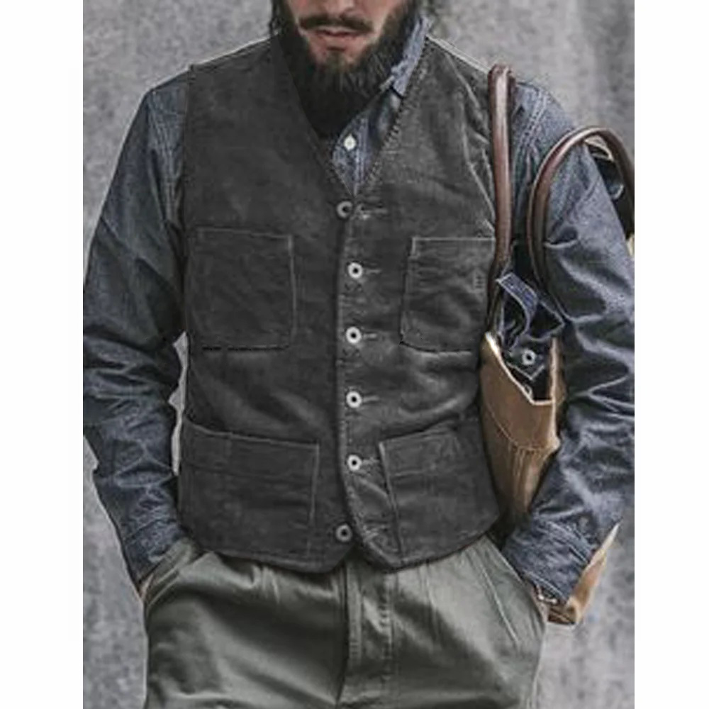 Men'S Gothic Formal Wear - Setelan Rompi Pria Korduroi untuk Pria