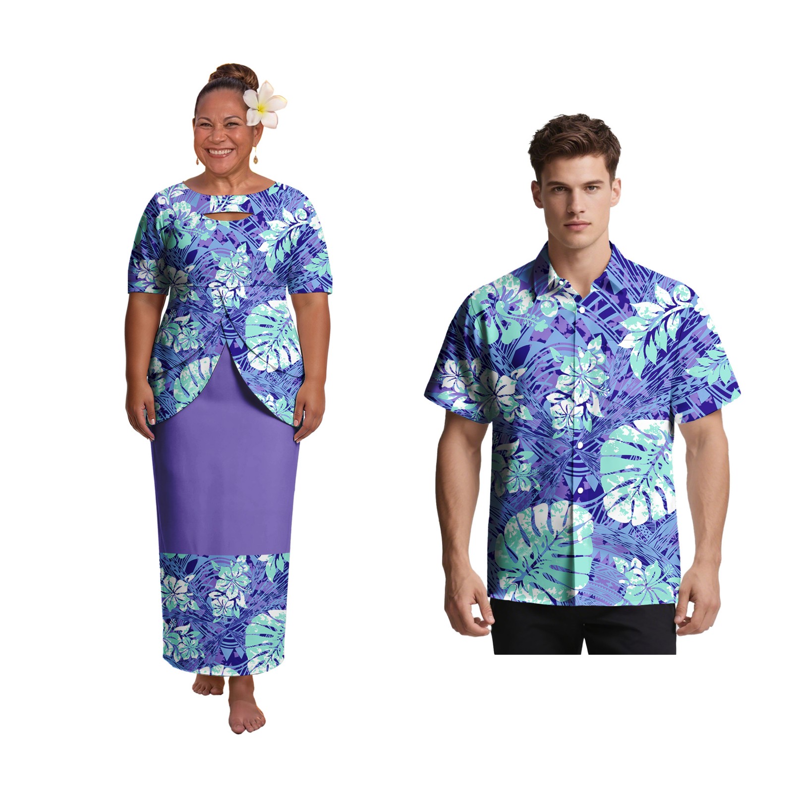 Men'S Hawaiian Formal Wear - Pakaian Wanita Elegan Puletasi Pantai Samoa