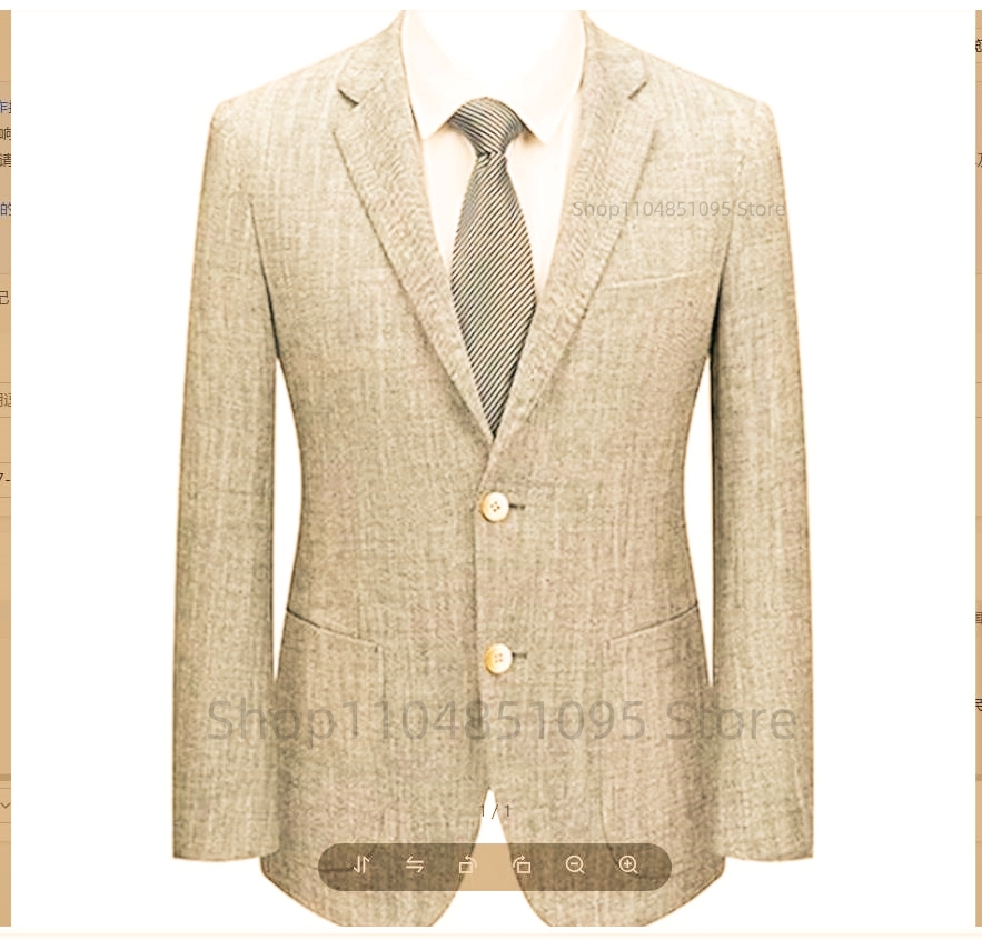 Men Linen Formal Wear - Jas Blazer Linen Slim Fit Pria
