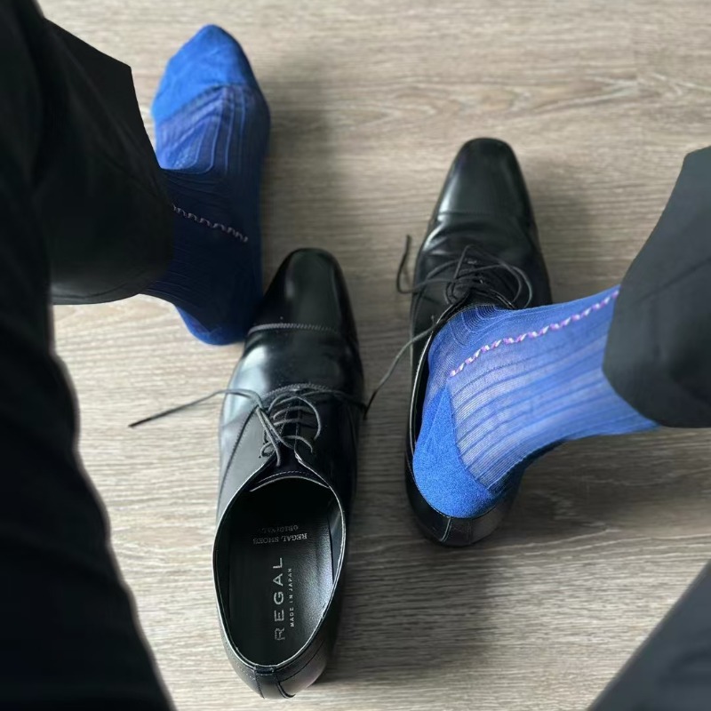 Men Formal Party Wear Dress - Kaus Kaki Pria Biru Hitam untuk