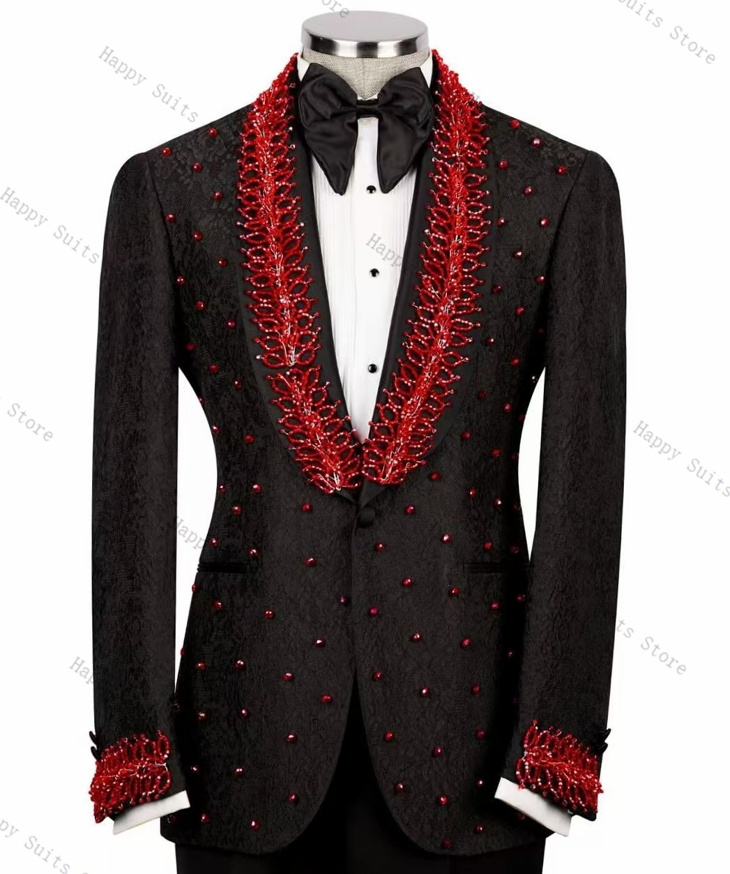 Formal Wear Jersey For Men - Setelan Jas Pria Kristal Merah 2