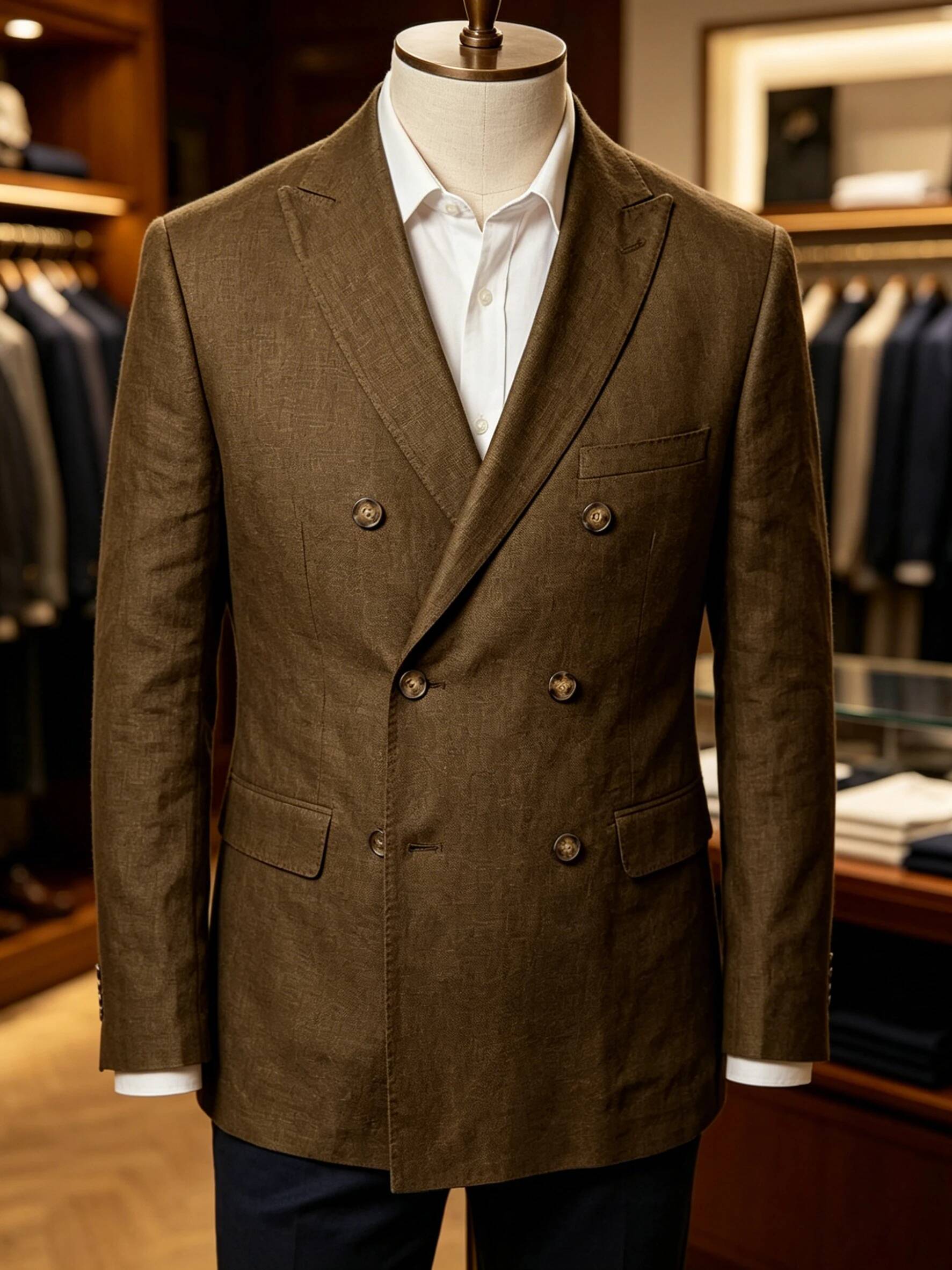 Men Linen Formal Wear - Jas Blazer Linen Pria Musim Panas