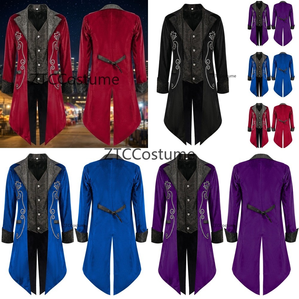 Men'S Medieval Formal Wear - Kostum Cosplay Abad Pertengahan Steampunk Victorian