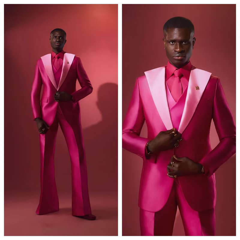 Setelan Jas Pria Merah Muda 2  - Men Formal Wear Pink ulasan dan harga
