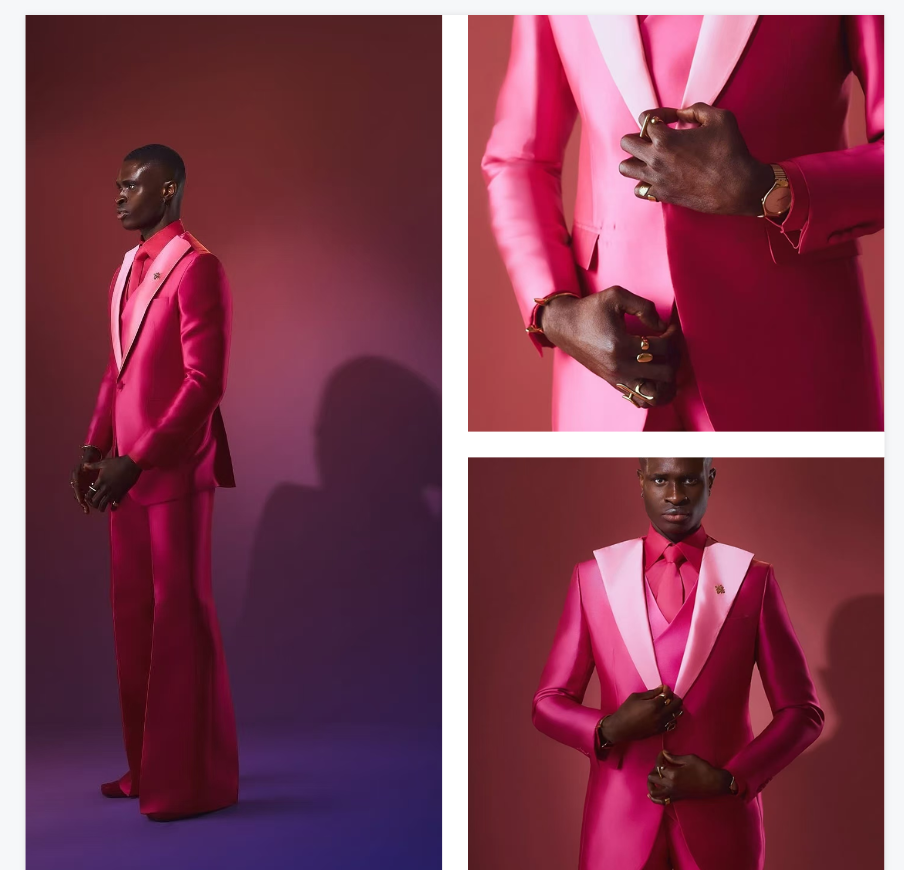 Setelan Jas Pria Merah Muda 2  - Men Formal Wear Pink ulasan dan harga