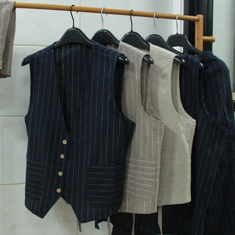 Rompi Linen Kasual Inggris unt - Men Linen Formal Wear ulasan dan harga