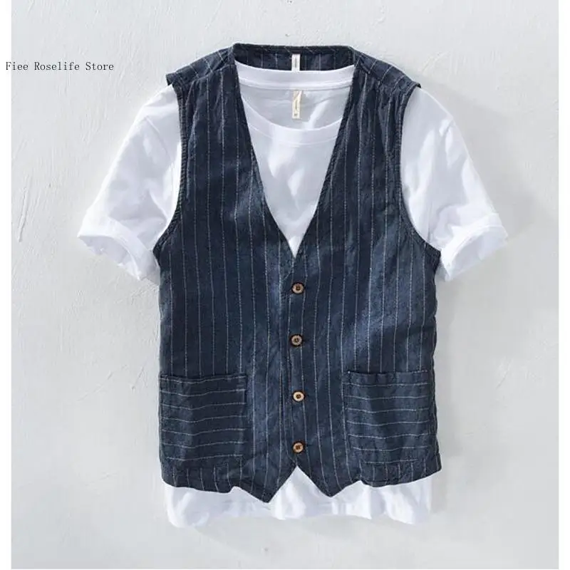 Rompi Linen Kasual Inggris unt - Men Linen Formal Wear ulasan dan harga