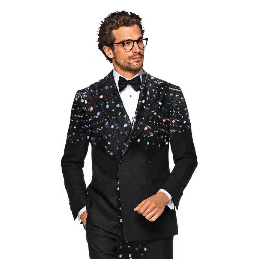 Set Jas Pria Hitam 2 Potong Bl - Formal Wear Jersey For Men ulasan dan harga