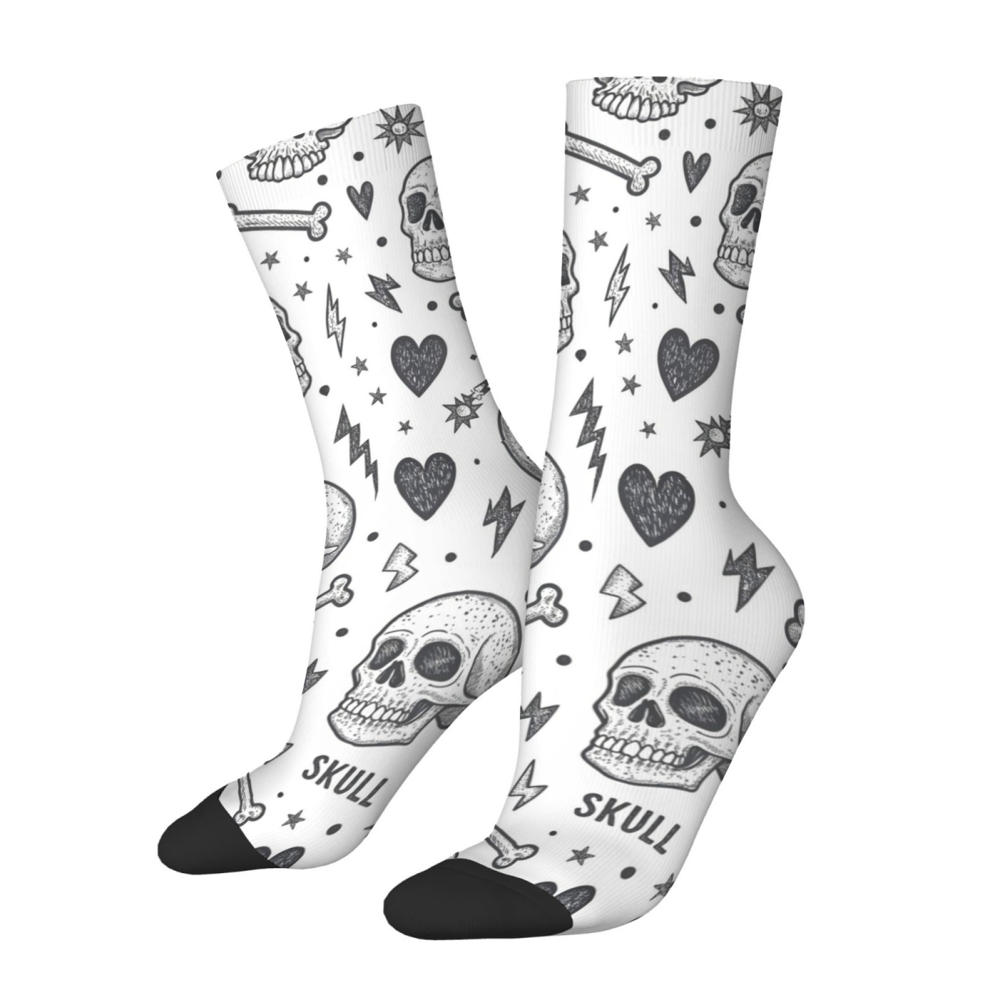 Kaus Kaki Crew Gambar Tengkora - Men'S Gothic Formal Wear ulasan dan harga