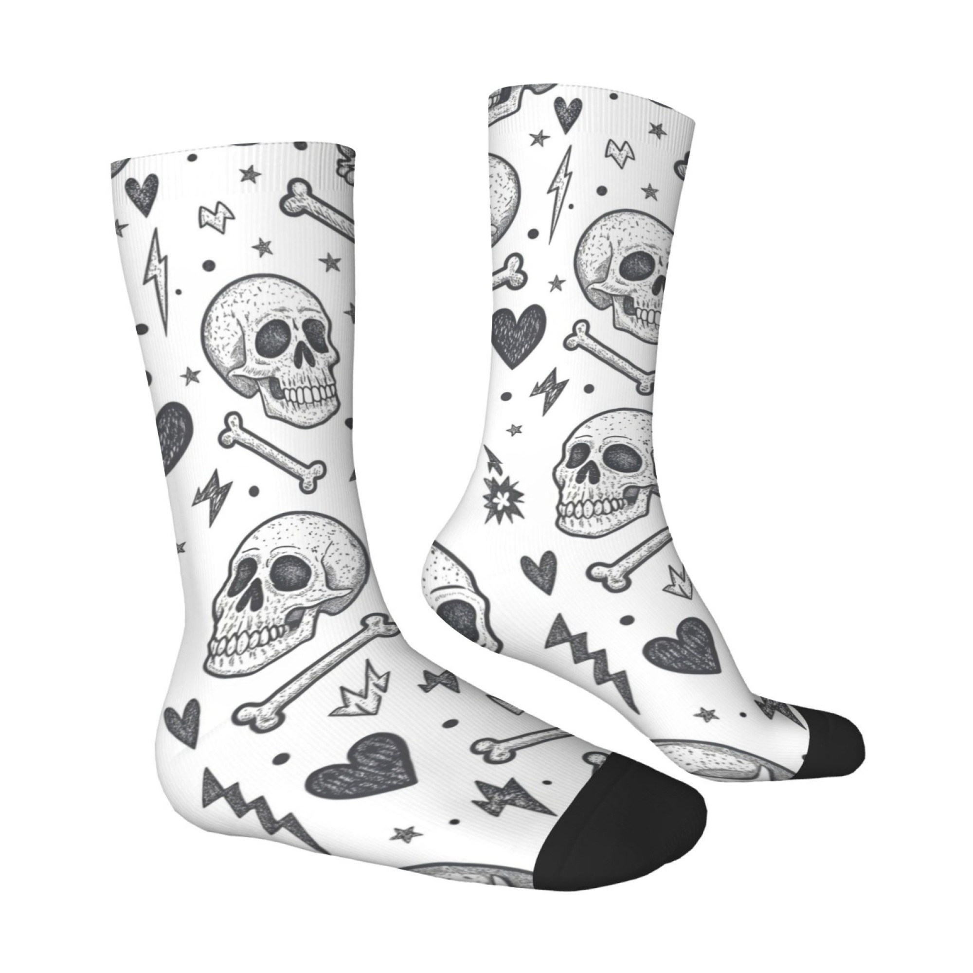 Kaus Kaki Crew Gambar Tengkora - Men'S Gothic Formal Wear ulasan dan harga