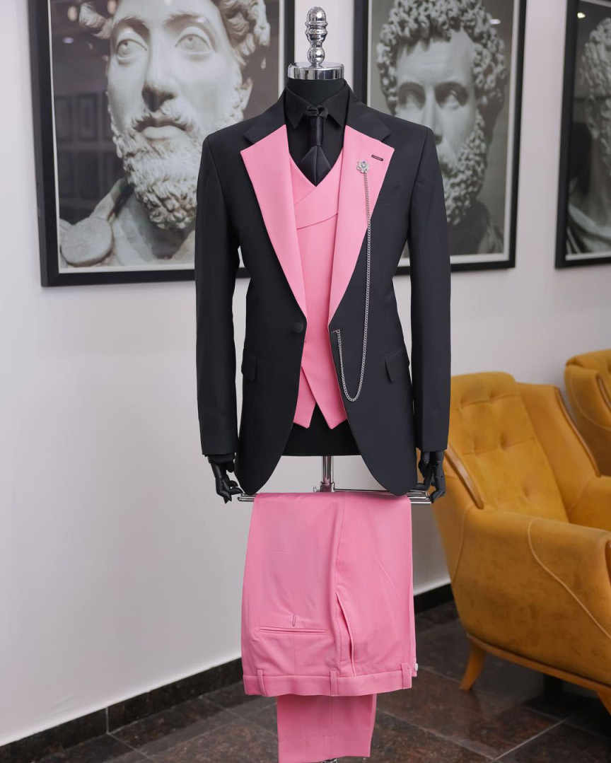 Tuksedo Pria Hitam Pink Mewah  - Men Formal Wear Pink ulasan dan harga