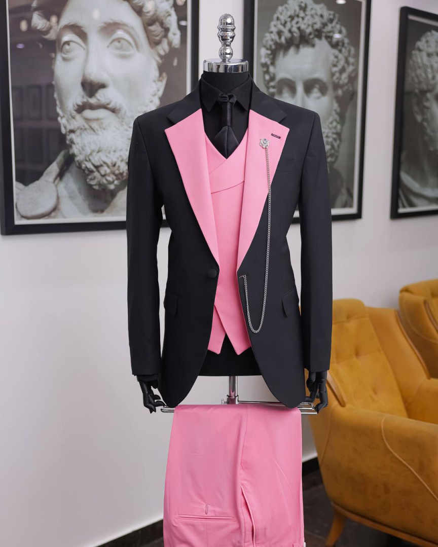 Tuksedo Pria Hitam Pink Mewah  - Men Formal Wear Pink ulasan dan harga