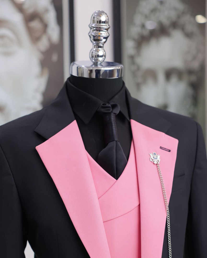 Tuksedo Pria Hitam Pink Mewah  - Men Formal Wear Pink ulasan dan harga