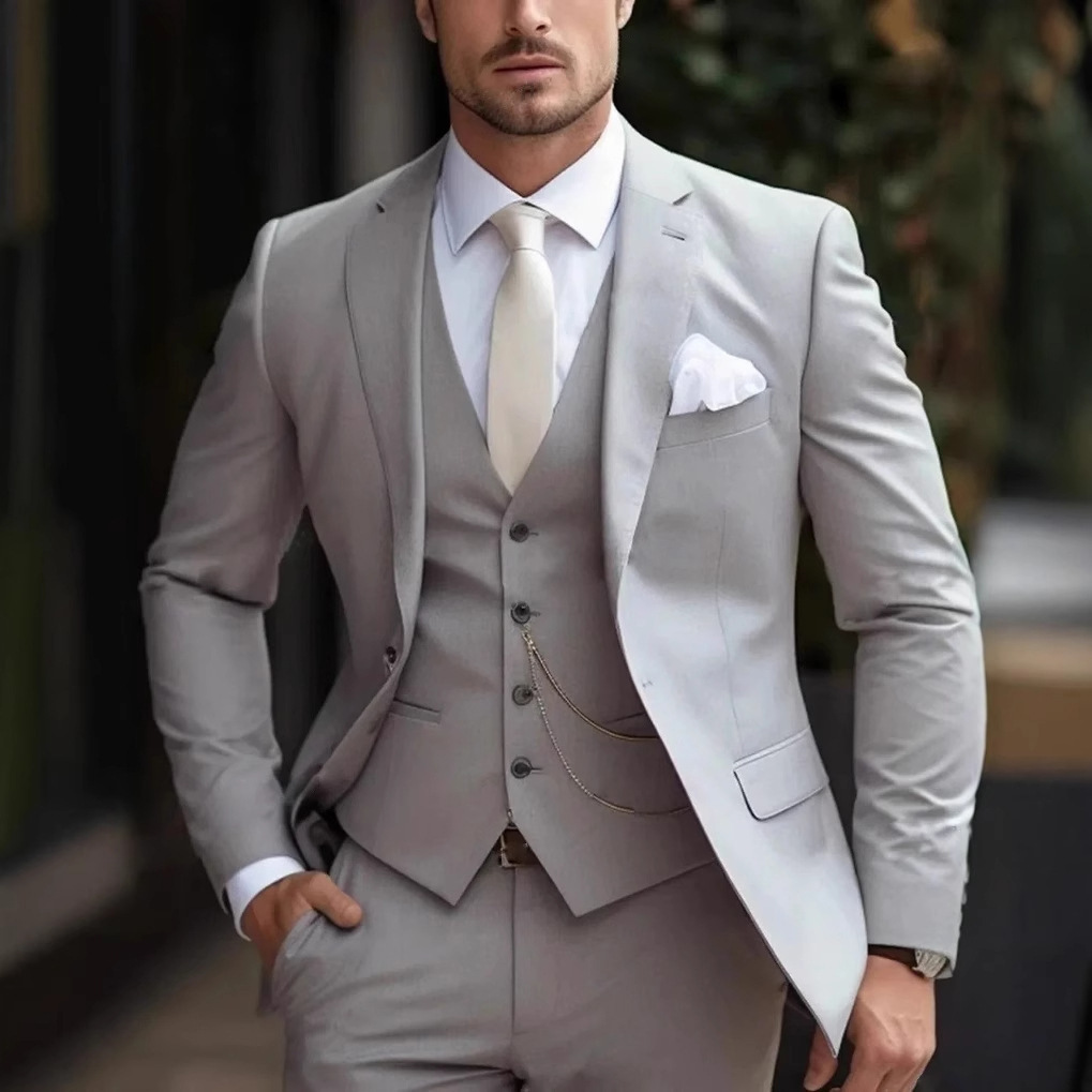 3 Potong Jas Pria Formal Warna - Men Formal Wear Pink ulasan dan harga