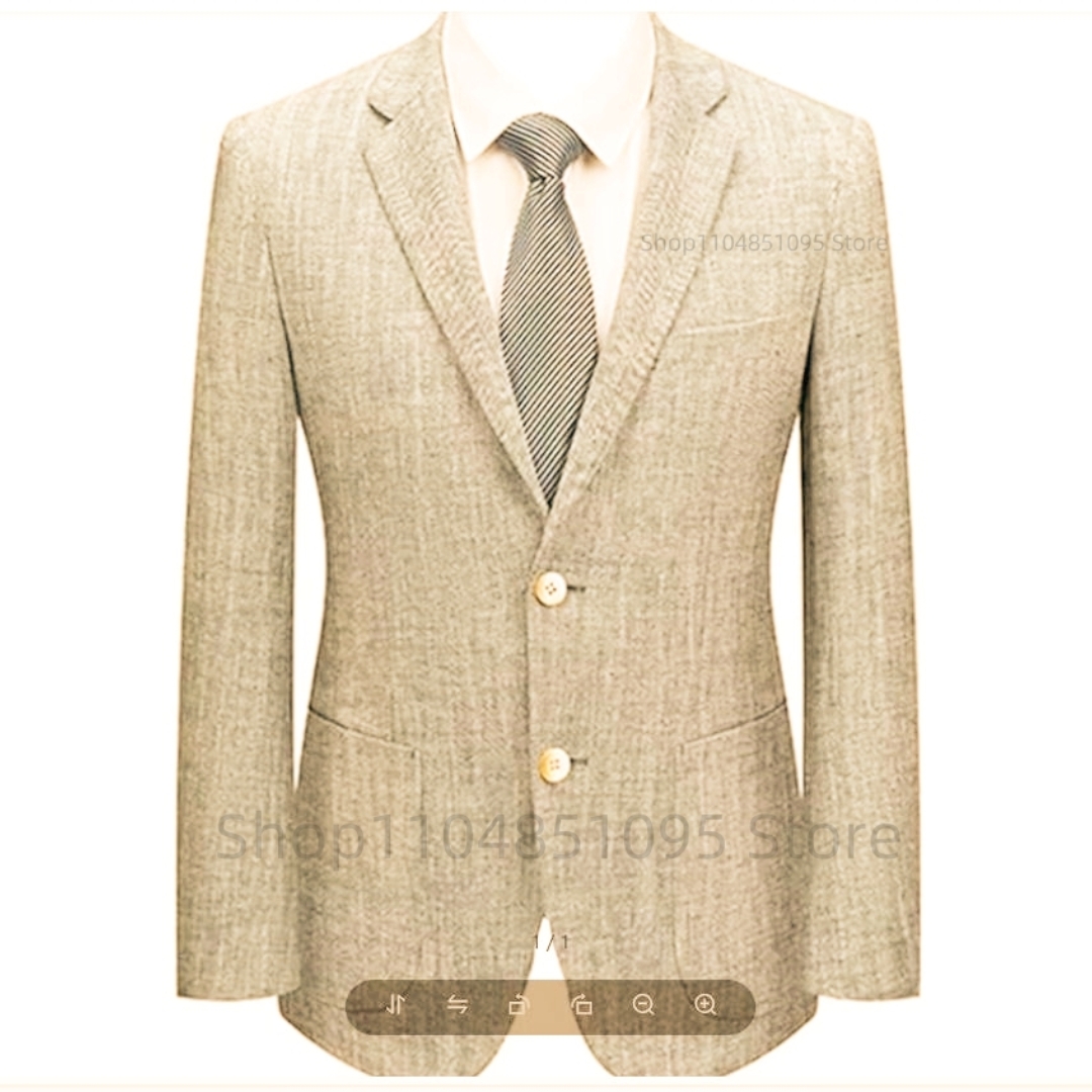 Jas Blazer Linen Slim Fit Pria - Men Linen Formal Wear ulasan dan harga