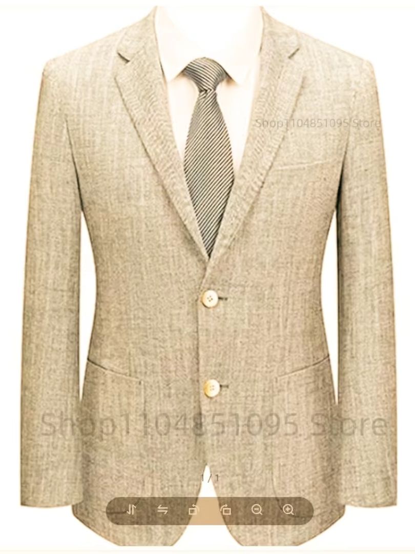 Jas Blazer Linen Slim Fit Pria - Men Linen Formal Wear ulasan dan harga