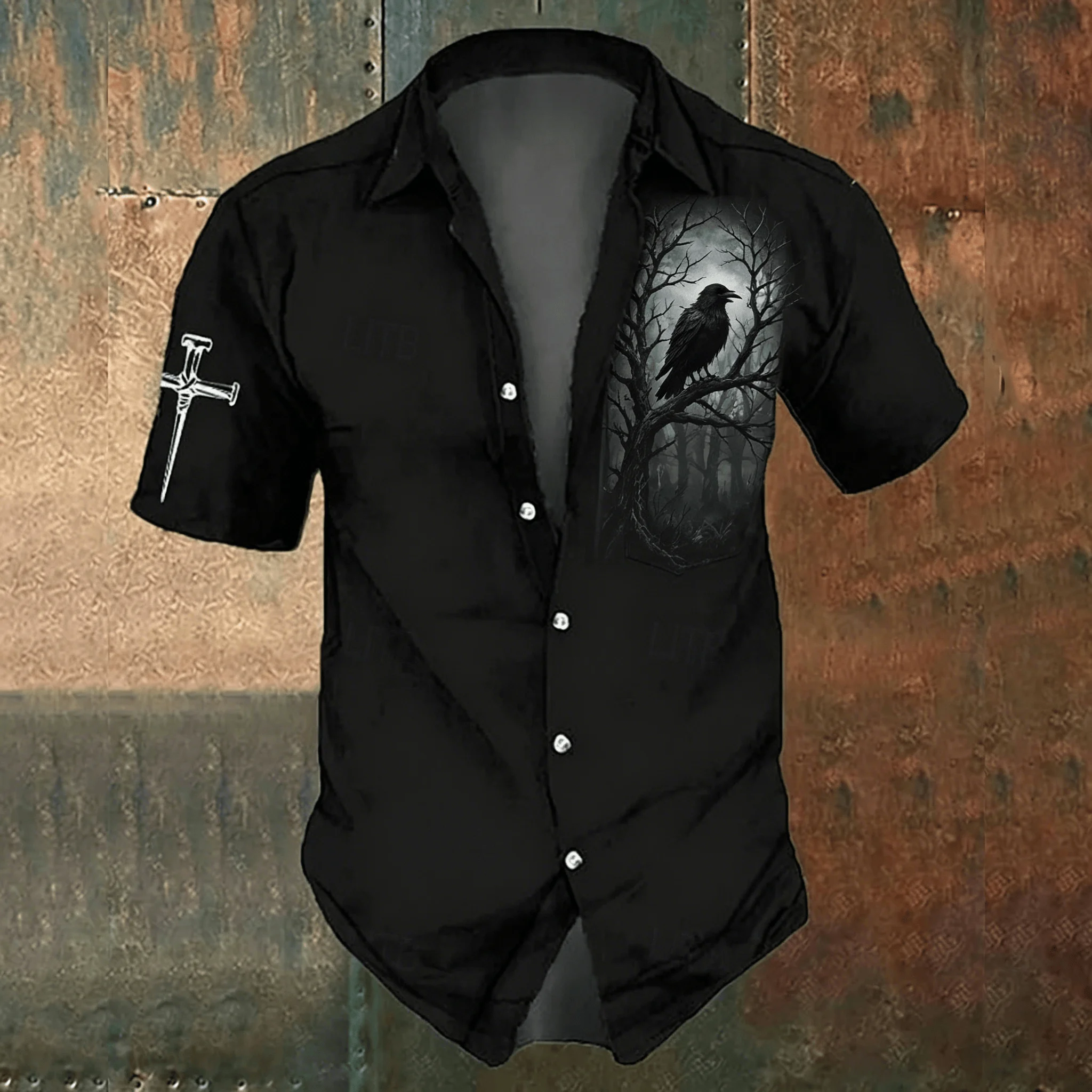 Kemeja kasual pria motif silan - Men'S Gothic Formal Wear ulasan dan harga