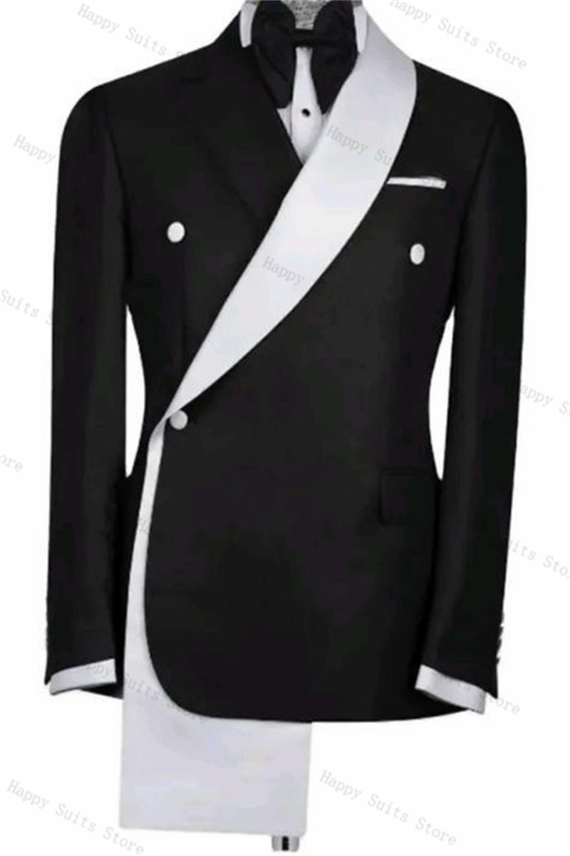 Setelan Jas Pria Hitam Putih 2 - Formal Wear Jersey For Men ulasan dan harga