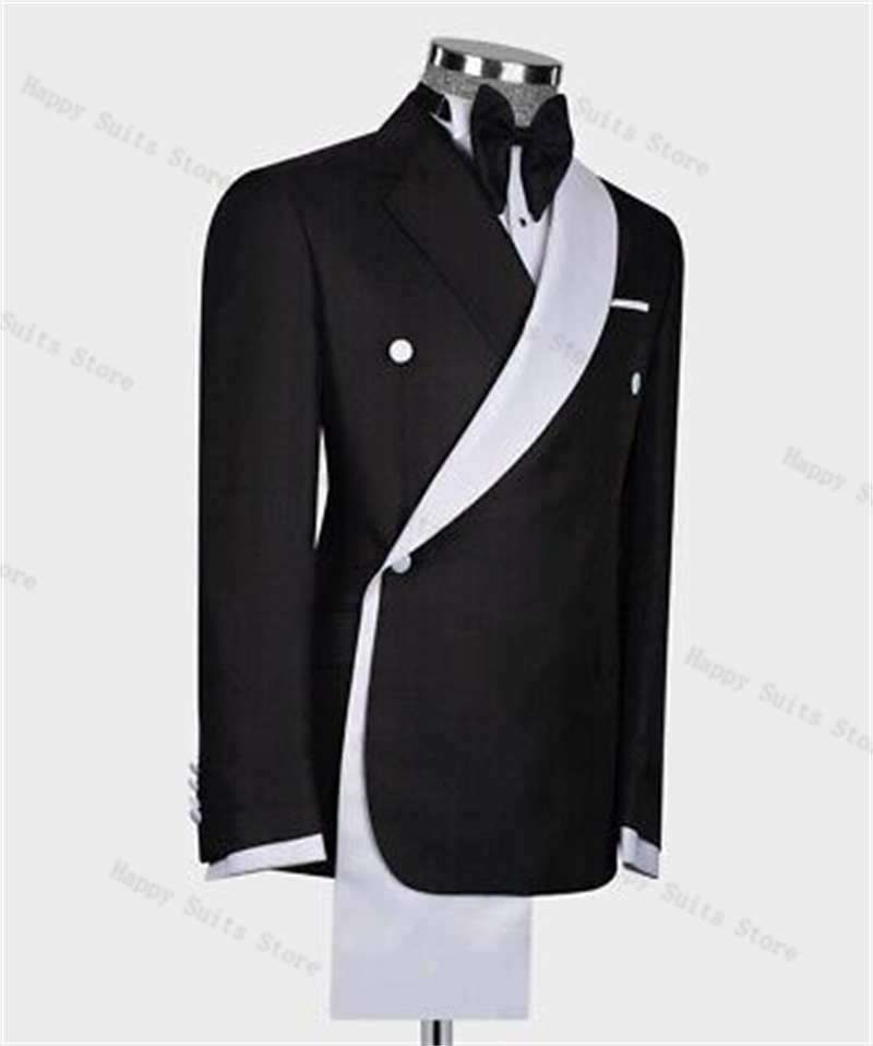 Setelan Jas Pria Hitam Putih 2 - Formal Wear Jersey For Men ulasan dan harga