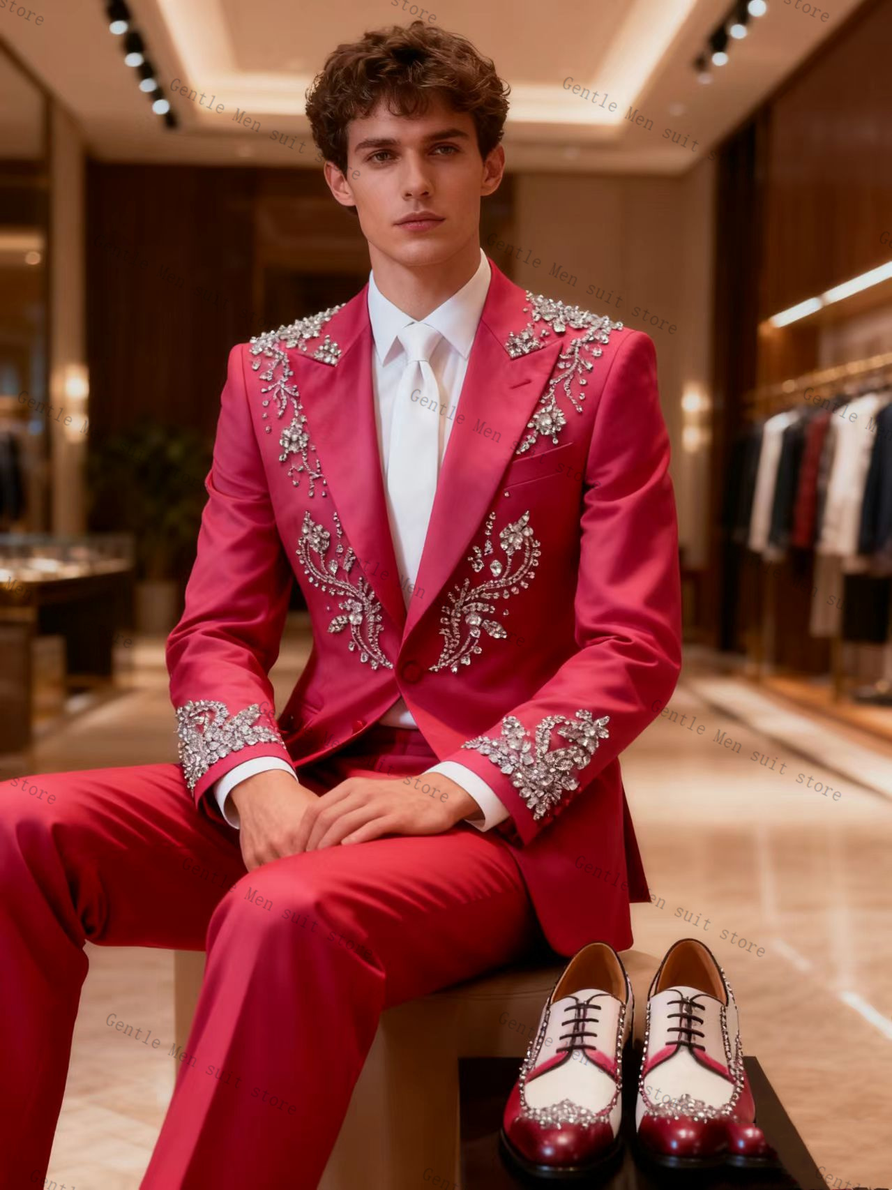 Setelan Jas Pria Warna Pink 2  - Men Formal Wear Pink ulasan dan harga