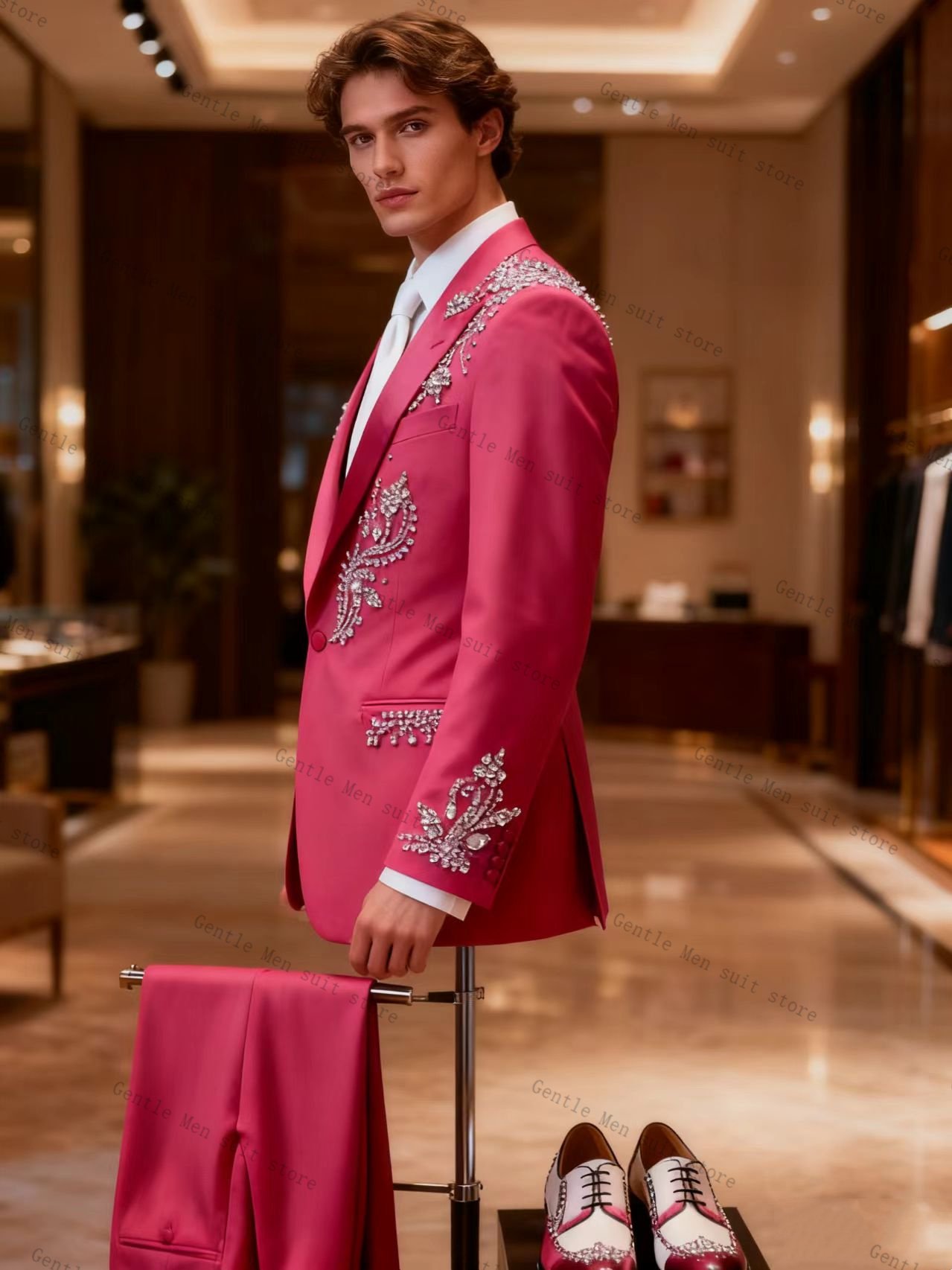 Setelan Jas Pria Warna Pink 2  - Men Formal Wear Pink ulasan dan harga