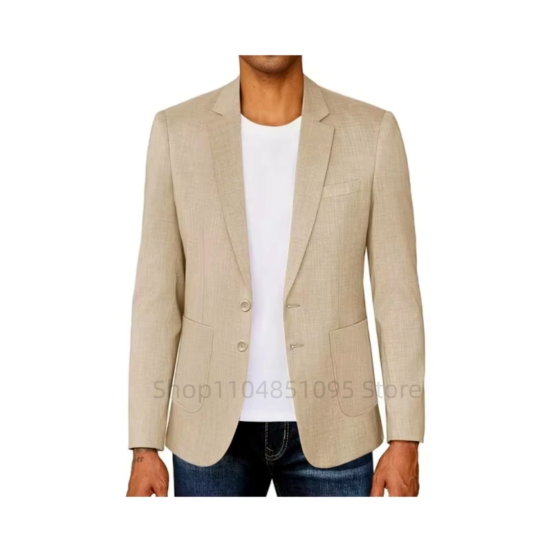 Blazer Linen Pria Slim Fit War - Men Linen Formal Wear ulasan dan harga