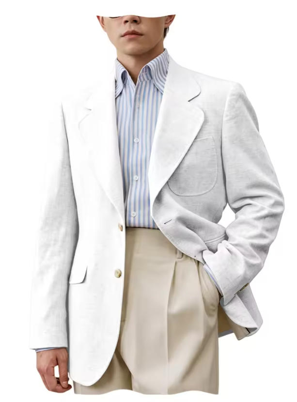 Blazer Pria Linen 1PCS Jaket J - Men Linen Formal Wear ulasan dan harga