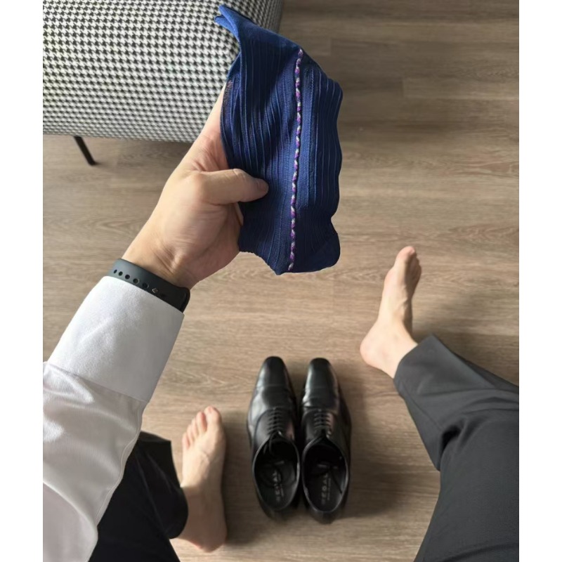 Kaus Kaki Pria Biru Hitam untu - Men Formal Party Wear Dress ulasan dan harga