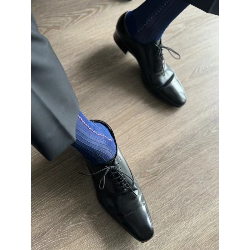 Kaus Kaki Pria Biru Hitam untu - Men Formal Party Wear Dress ulasan dan harga