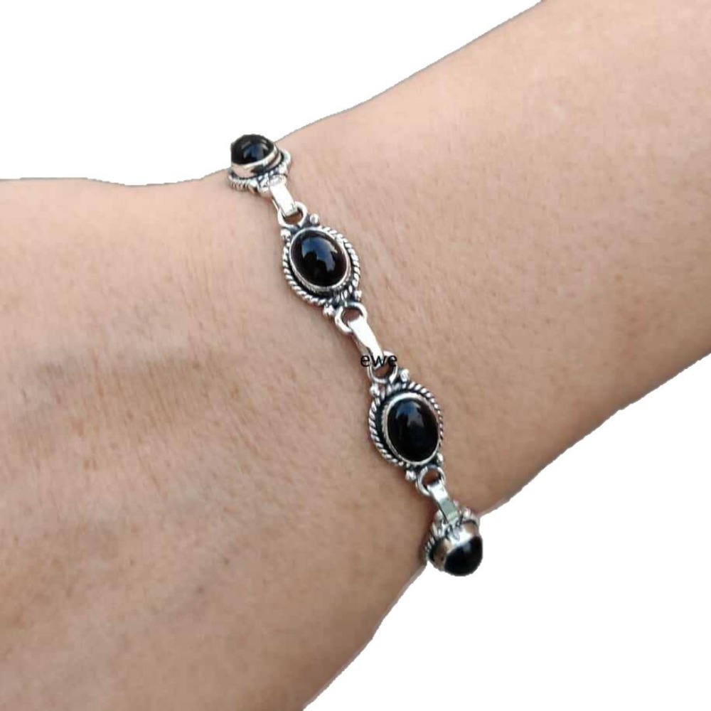 Gelang Oval Batu Permata Onyx  - Men'S Gothic Formal Wear ulasan dan harga