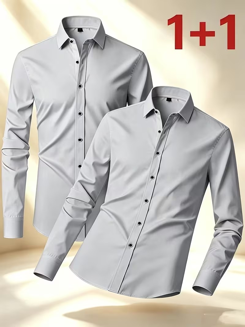 Kemeja Kancing Semi-Formal unt - Men'S Semi Formal Office Wear ulasan dan harga